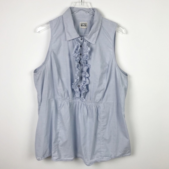 Converse Tops - Converse | Light Blue Ruffle Blouse